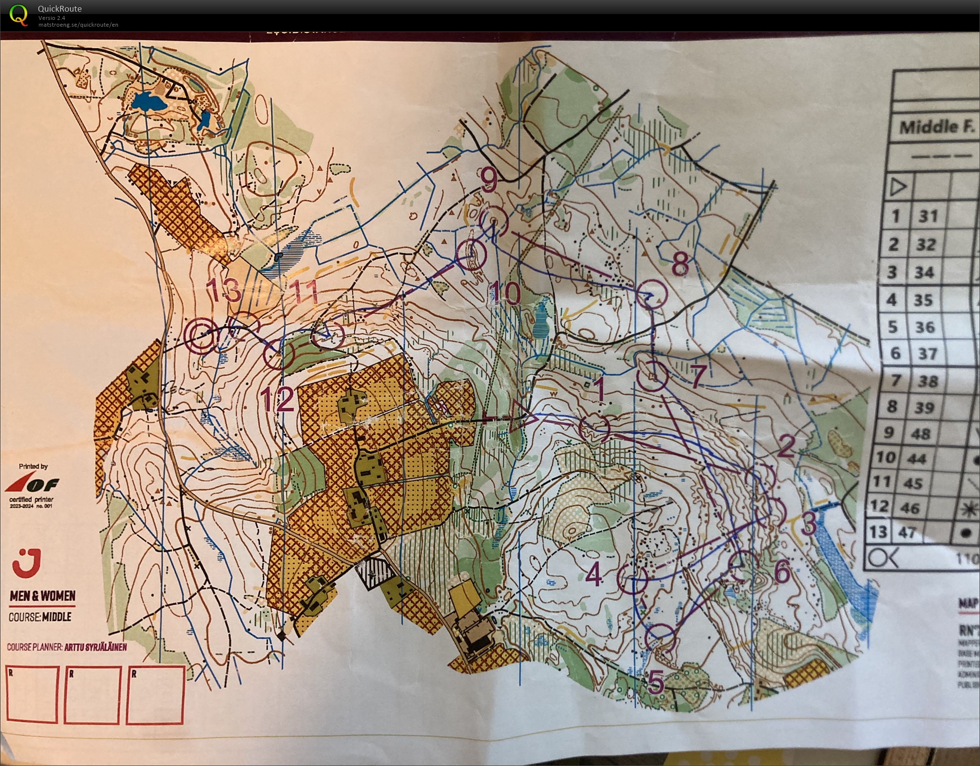 Kovalanmäen JWOC-treeni (2024-05-30)